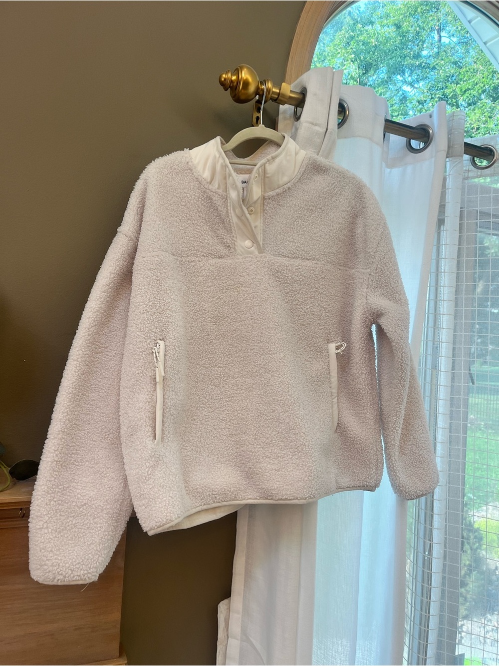 Cozy Women's Cream Sherpa Pullover Sweater